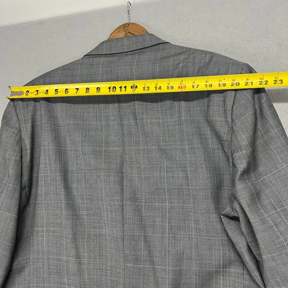 Lauren Ralph Lauren Mens 50R Grey Glen Plaid 100% Wool 2 Button Jacket Blazer